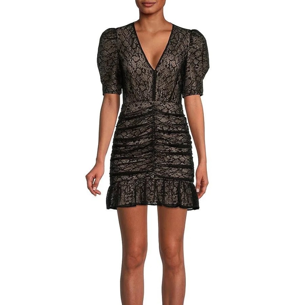 Saylor Reena Ruched Lace Dress!